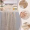 10Ft Gold Table Runner, Gold Gauze Sheer Chiffon Cheesecloth Runner Sequin Glitter Metallic Foil, Gold Party Table Decorations Centerpiece for Wedding Birthday Christmas Bridal Baby Shower
